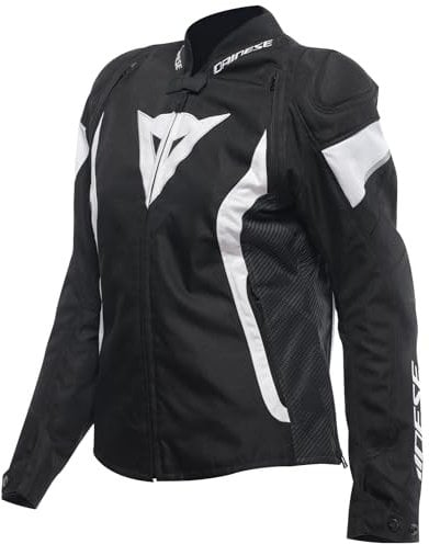Dainese - Avro 5 Tex Jacket Wmn, Giacca Moto in Tessuto, con Protezioni, Woman, Nero/Bianco/Nero, 48