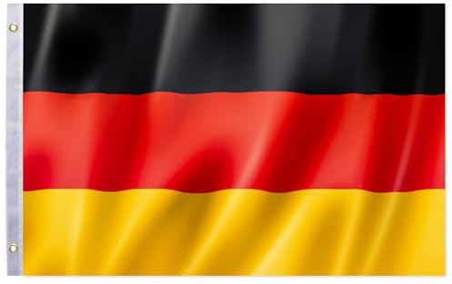 SPINNE LUCAS Bandera Alemania 150 x 90cm, Bandera Alemania Grande, Bandera de Alemania Con 2 Ojales de Metal, Copa del Mundo, Campeonato Europeo de Fútbol, Decoración de Fiestas
