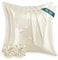 RUIKASI Satin Kissenbezug 80x80 wie EIN Seidenkissenbezug mit 2 Haargummis - seidig Kopfkissenbezug 80x80 für Haar und Haut, Pflegeleichter als Seiden Kissenbezug Silk Pillow Case, Beige