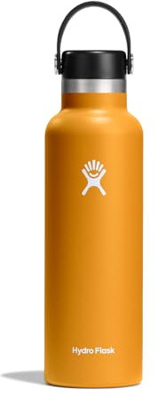 HYDRO FLASK - Bouteille d'eau 621 ml (21 oz) - Bouteille en acier inoxydable à isolation sous vide avec bouchon paille - Goulot standard - Fossil