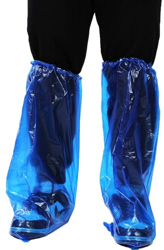 Copriscarpe Impermeabili,Copriscarpe Pioggia,Copriscarpe PE,Copriscarpe Impermeabili Alti blu,Galosce Pioggia Fango Moto,Uomini Donne Rain Snow Day Strade Fangose,10 paia (20)