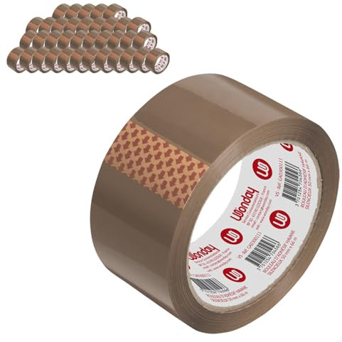 WONDAY - Lot de 36 rouleaux de scotch HAVANE Silencieux, pour Emballages, Cartons