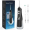 Jet Dentaire Hydropulseur Portable, Jet Dentaire Sans Fil Rechargeable avec 4 Modes Capacité de 310 ml IPX7 Étanche (Black)