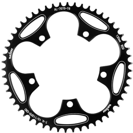 QQY 110/130 BCD - Plato estrecho y ancho para bicicleta de 36/38/40/42/44/46/48/50/52/54/56/58/60T, 5 tornillos redondos estrechos y anchos para bicicleta de carretera de 9/10/11 velocidades MTB (42T,