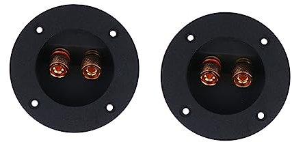 Angoily 2stücke Lautsprecherterminal Lautsprecheranschlussstecker Runde Anschlussklemme Federbecher-subwooferstecker Vergoldete Kontakte Schraubklemmen Für Speaker-Boxen