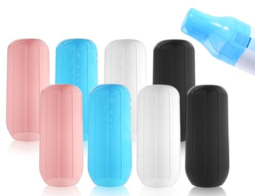 AOYEGIC Pack of 8 Travel Bottle Covers, Silicone Travel Container Leak Proof Covers, Elastic Leak-Proof Toiletries Covers, Leak-Proof Travel Accessories, Toiletry Sleeves, Travel Gadget (80 x 36 mm)
