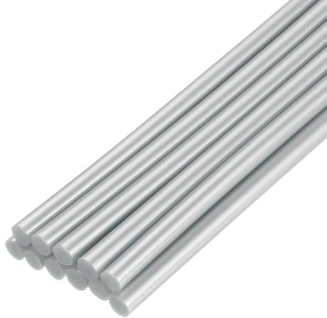 QUARKZMAN 12 Stück Heißklebestifte 7mm x 200mm Heißklebesticks Bunt Heißklebepistole Sticks Heißkleber Klebestifte Klebstoff für DIY Kunsthandwerk Abdichtung Metallic Silber