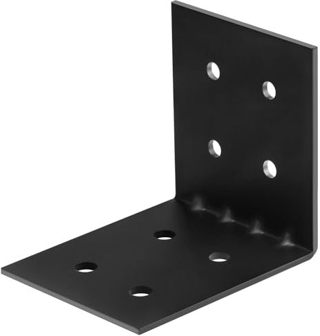 eoere 2 PCS 7-1/4 x 6-1/2 Steel L Right Angle Bracket, Strengthen Metal Joint Support, 11 Gauge, Max.Load 180 lbs