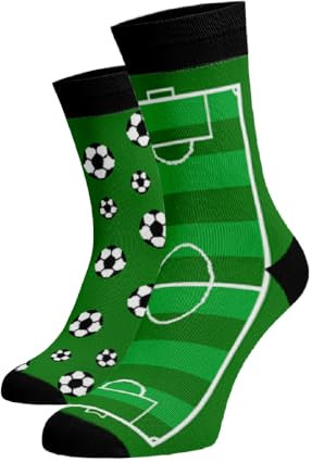 BENAMI | Lustige Socken mit Fußball-Motiv | Baumwoll-Hochsocken für Damen und Herren