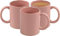 LAVV HOUSEWARES LTD Smooth Ceramic Tea Coffee Cups Glossy Finish 3pk 310ml (10.9oz) (Pink)
