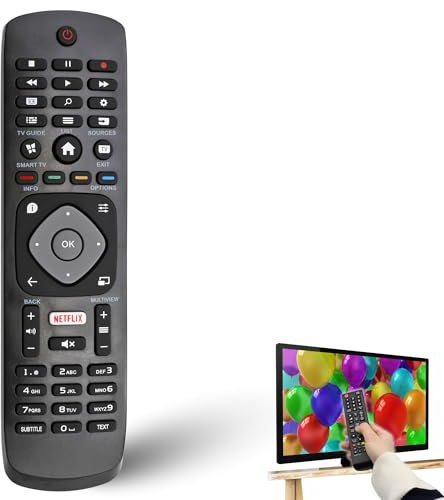 TECHZOCO Mando a Distancia TV Compatible con Philips 398GR8BDXNEPHH, 40PFK5300 40PFT5509 50PUK6809 50PUS6809 58PUS6809 32PFH5509 32PFK5300 32PFK5509 32PFK5709 32PFT5300, Mando Smart TV UHD