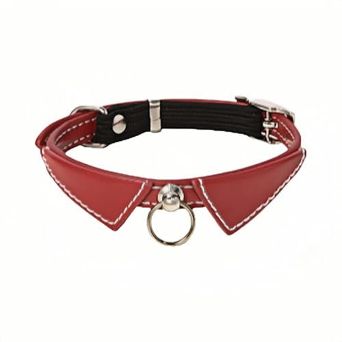 Collar de cuero personalizado para mascotas, con placa de identificación grabada personalizada, adecuado para gatos y perros pequeños