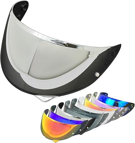 Yofab Visiera Casco Moto per HJC C10, Visiera del Motociclo della Lente, Sostituzione della Visiera della Lente del Casco del Parabrezza del Motociclo,E Silver