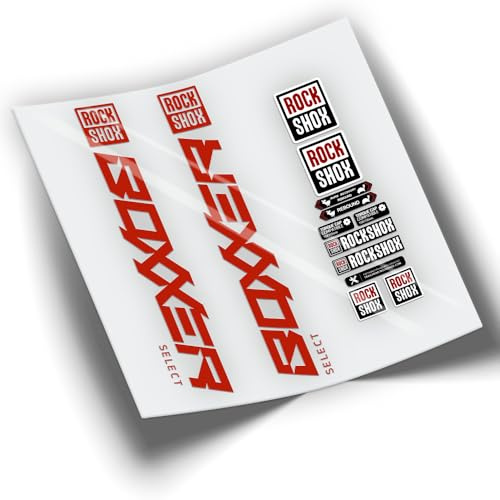 REF:VP380 Aufkleber, kompatibel mit Rock-Shox BOXXER SELECT 2019-2023 MTB, Sticker, Aufkleber, Mountainbike-Vinyl. (Rot)