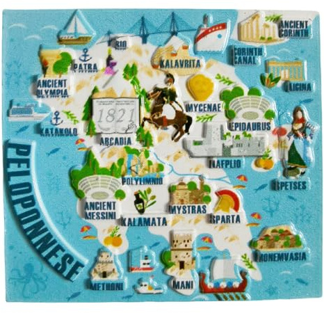 Peloponnese Greece Travel Souvenir 3D Refrigerator Magnet Fridge Decoration Magnet