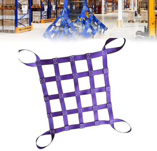 Safety Lifting Net Straps - Lifting Straps for Hoist - Flat Polyester Sling Hoisting Nets Cargo Hanging Net Truck Cargo Nets(4 X 4M/Mesh 20cm/Load 3.5t)
