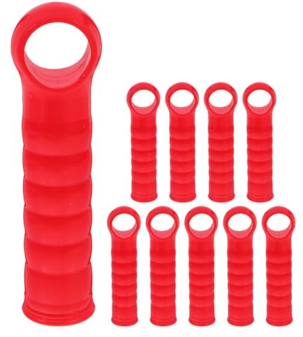 NIYANGLE 10pcs Red Plastic Mop Handle End Caps 22mm Cleaning Broom Rod Tail Covers Replacement Grip for Household Sweeping and Hanging Storage