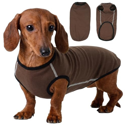 Hjyokuso Dackel Pullover für Kleine Hunde L - Leichter Fleece Pulli, Dehnbares Hundeshirt für Mini-Dackel Frühling, Sommer, Herbst Winter