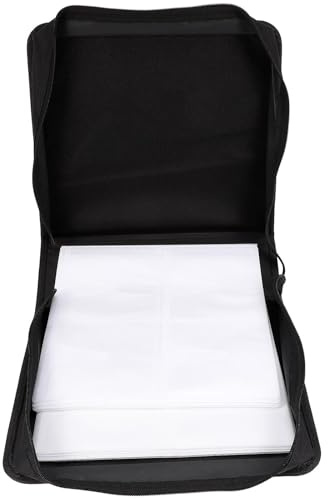 MAJORMENCH DVD CD Tasche aus Oxford Gewebe und Pu Leder mit 240 Kapazität Schützender Organizer für CD Sammler und Filmfans zur Aufbewahrung zu Hause