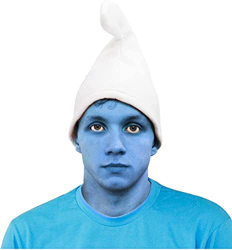 Déguisement de nain magique bleu – Peinture visage et chapeau de nain – Parfait pour déguisement sur le thème de la télévision et du film