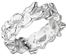 massiver Nugget Ring - hochwertige Goldschmiedarbeit aus Deutschland (Sterling Silber 925 anlaufgeschützt) 8 mm breit - außergewöhnlicher Silberring - Damenring - Herrenring - Partnerring