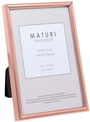 Maturi Cadre photo couleur or rose - Bord fin, 9 x 13 cm