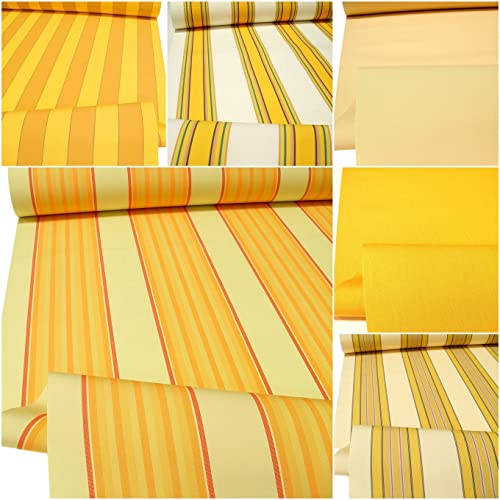TOLKO Markisenstoffe Meterware mit UV-Schutz | kein Ausbleichen Langlebig Wetterfest | Markisenstoff Wasserdicht 120cm breit Premium Sonnenschutz Planenstoff zum Nähen (Vanille Orange)