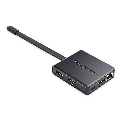 Cable Matters Hub USB C Triple Monitor (Dock USB C) avec 3X DisplayPort 4K, USB-A et USB-C, Gigabit Ethernet, et Charge 100W - Ports Thunderbolt 3 et Thunderbolt 4 Compatible Windows