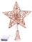 ABOOFAN Rose Gold Christmas Star Tree Topper Metal Glitter Lighted Tree Topper Glittering Tree Top for Xmas Tree Decorations Holiday Seasonal Home Decor 20cm without Battery