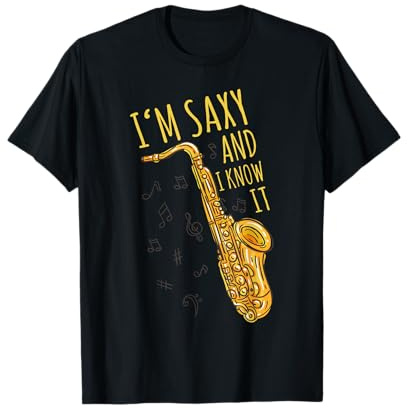 Músico de saxofón notas soprano alto barítono refrán Camiseta