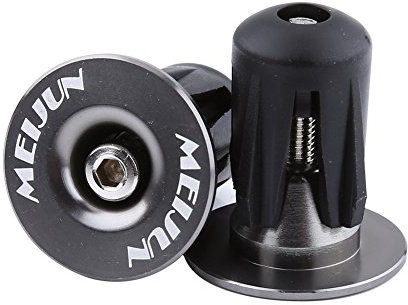 Alomejor 2 Stück Fahrrad Lenker Endstopfen Bunte Aluminiumlegierung Bike Bar Grip Plug Fahrradlenker Endkappen für Mountainbike Rennrad(Titan Farbe)