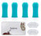 Aujzoo Dog Toothbrush, 360º Pets Teeth Cleaning Toothbrush for Dogs Cats Dental Care, Silicone Finger Teeth Brush Set of 4 04-Blue