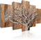 B&D XXL - Akustikbild Baum 5 tlg Bilder Akustikschaum Schallschutz Wand Kunst Akustikpaneele Wandpaneele Schalldämmung Wandbild Schallabsorber Akustikplatten Holzoptik Bretter Abstrakt b-C-0046-b-n
