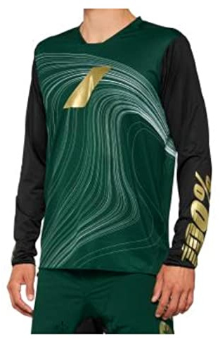 100% MTB WEAR Unisex R-core-x Le Long Sleeve Jersey Forest Green-L T-Shirt, grau, L/XL