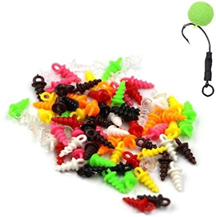 Stakee 25pcs Carp Fishing Hook Screw End Tackle Bait Stopper Holder Plastic Bait Stop