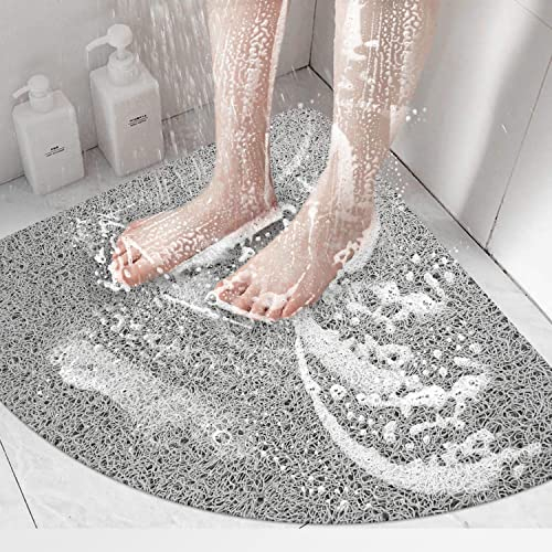 Duschmatte rutschfest Dreieckig, 60 x 60 cm Weich Komfort Sicherheits Badewannenmatte, Antibakterielle Badematte mit Ablauflöchern, Antirutschmatte Dusche für Badewanne und Nassbereiche