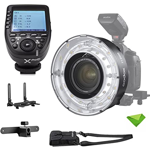 Godox R200 Macro Ring Flash Head for AD200 AD200 Pro w/Godox Xpro-C Trigger 5800±200K 200Ws with Modeling Lamp Macro Speedlight for DSLR Cameras for Portrait, Macro Shooting, Wedding Photography, etc