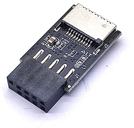 JMT USB2.0 9Pin a USB-C A-Key Connettore anteriore USB3.2 Type-E Interfaccia per scheda madre USB 2.0 Extender Converter