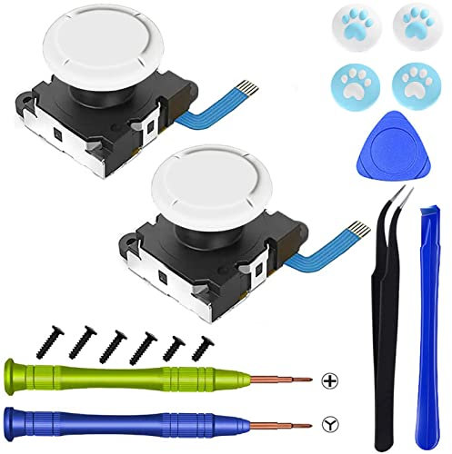 Joystick de repuesto para Switch Lite, kit de herramientas de repuesto para Switch Lite y Nintendo Joycon Controller con destornillador triwing, tapas de agarre para el pulgar y pinzas