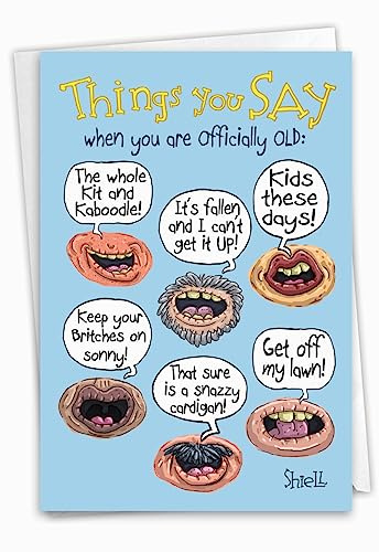 NobleWorks Hysterische Geburtstagskarte mit 12,7 x 17,8 cm Umschlag (1 Karte) Things You Say C7891BDG