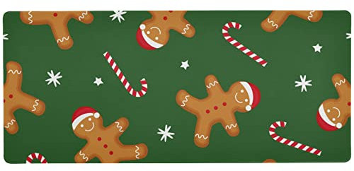 Grand tapis de souris imperméable en caoutchouc antidérapant avec bonnet de Noël, tapis de souris de jeu, tapis de bureau 90 x 40 cm