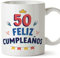 MUGFFINS Tazas 50 Cumpleaños - En Español - ¡Feliz Cumpleaños! - 11 oz / 330 ml - Regalo original y divertido