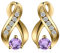 JewelryPalace 0.29ct Infinito Orecchini a Lobo Donna Argento 925 con Naturale Ametista Viola, Piercing Orecchini Dorati a Bottone Donna con Pietre Dure, Orecchini Viola in Oro Set Gioielli Donna
