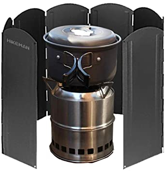 50cm Faltbar Windschutz Gaskocher, Windschutz Für Campingkocher, Camping Windschutzscheibe Mit 8 Lamellen Aus Aluminium Und Tragetasche Für Campingkocher Outdoor Öfen Gaskochern