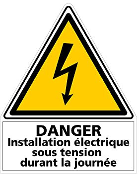 ETIQUETTE PHOTOVOLTAIQUE DANGER INSTALLATION ELECTRIQUE (C0849). Signalisation Photovoltaïque -