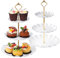 TsunNee Lot de 2 présentoirs à gâteaux à 3 niveaux pour cupcakes, assiettes à dessert, gâteaux, fruits, biscuits, bonbons, plateau de service à étages, plateau de service à étage pour mariage,