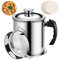 Cyiecweu oil strainer pot, 2.1L 304 filtre huile friteuse en acier inoxydable avec tamis fin et bac récupérateur d'huile, 50 feuilles de papier absorbant, recipient huile pour stockage d'huile friture