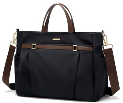 GOLF QUALITY Laptoptasche Damen, Arbeitstasche Business Aktentasche 15 Zoll Schultasche Umhängetasche Lehrertasche Uni Taschen Frauen Schwarz Handtasche