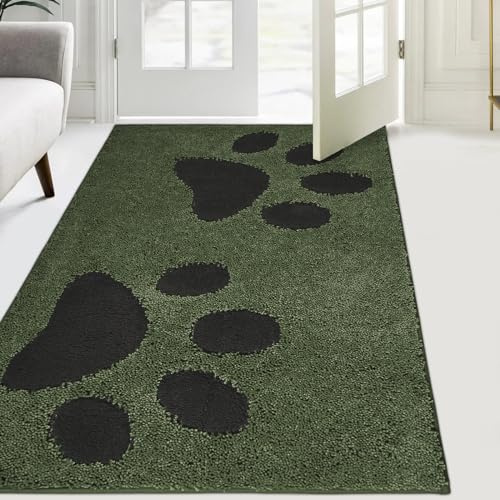 FCSDETAIL Schmutzfangmatte waschbar 84 x 150 cm, Fußmatte Innen, absorbierend Fussmatte, rutschfeste Sauberlaufmatte, wasserdicht Teppich für Hund, Eingang, nasse Pfoten