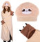Kssvzz Faultier Kuscheldecke mit Ärmeln und Kapuze, Faultier Geschenk für Frauen, Frauen, Tragbare Decke zum Anziehen, Kuscheldecke Flauschig Kinder, Gelb